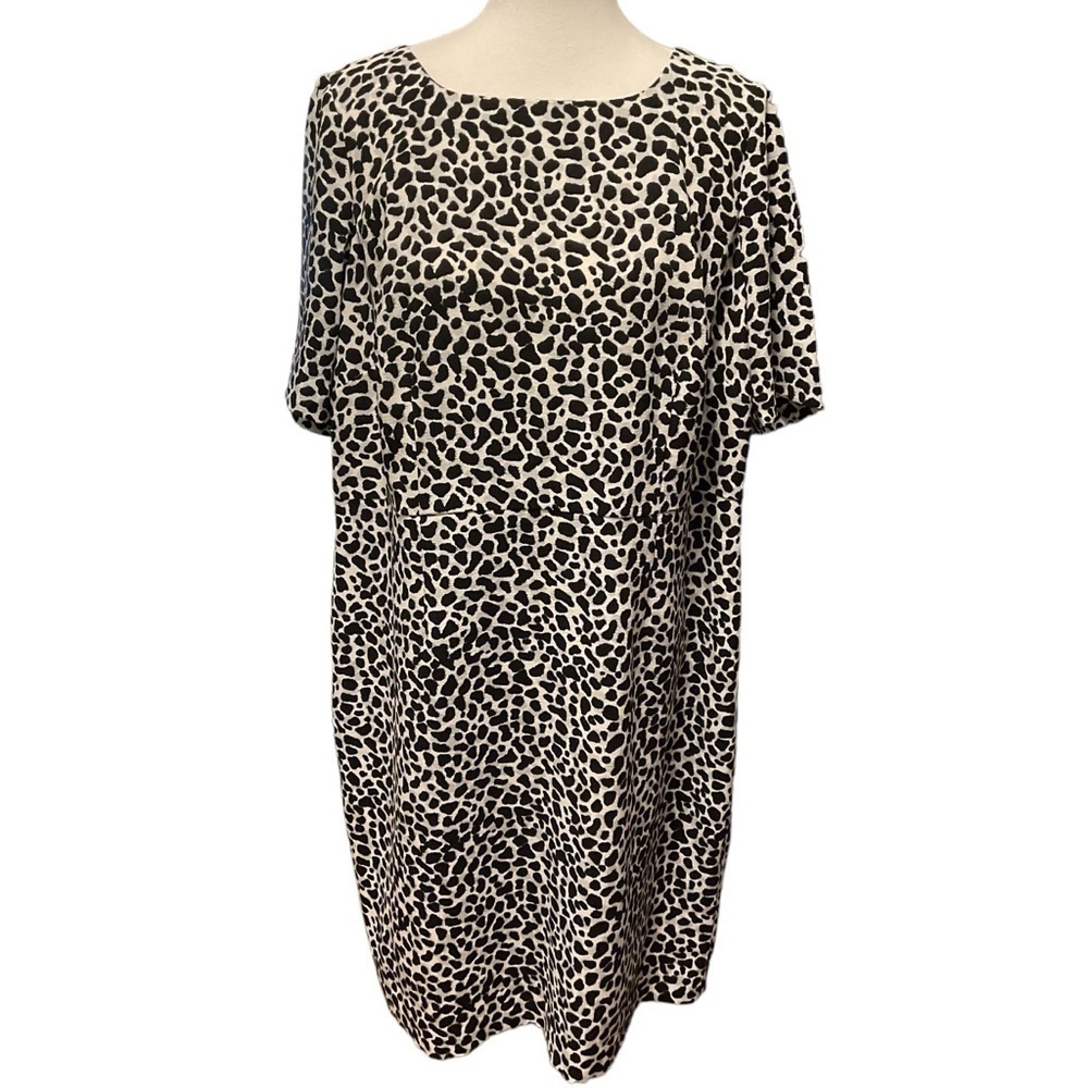 Talbots Animal Print Short Sleeve Sheath Dress Size 16WP